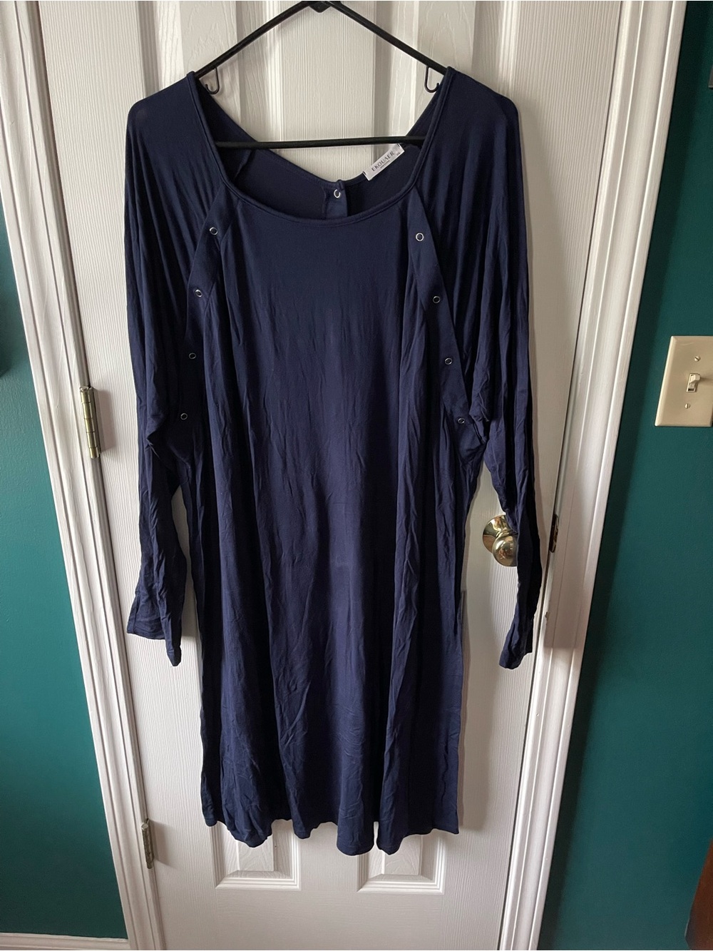 Navy Long-Sleeve Birthing/Nursing Gown